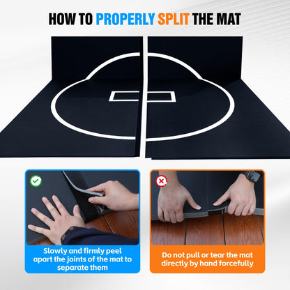 HESMAX 10' x 10' / 10' x 6.5' Foldable Wrestling Mat, Durable Home Training Mat for BJJ, Jiu Jitsu, Grappling, MMA, Judo, Boxing & Taekwondo, Antislip Odor Control Foam Mat 1p6