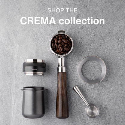 CREMA Coffee Products 53.3mm Hand Tamper & Coffee Distributor | Compatible with Breville Portafilters | Double-Sided, Adjustable Depth Tool | Made with Durable 304 Stainless Steel | Silver