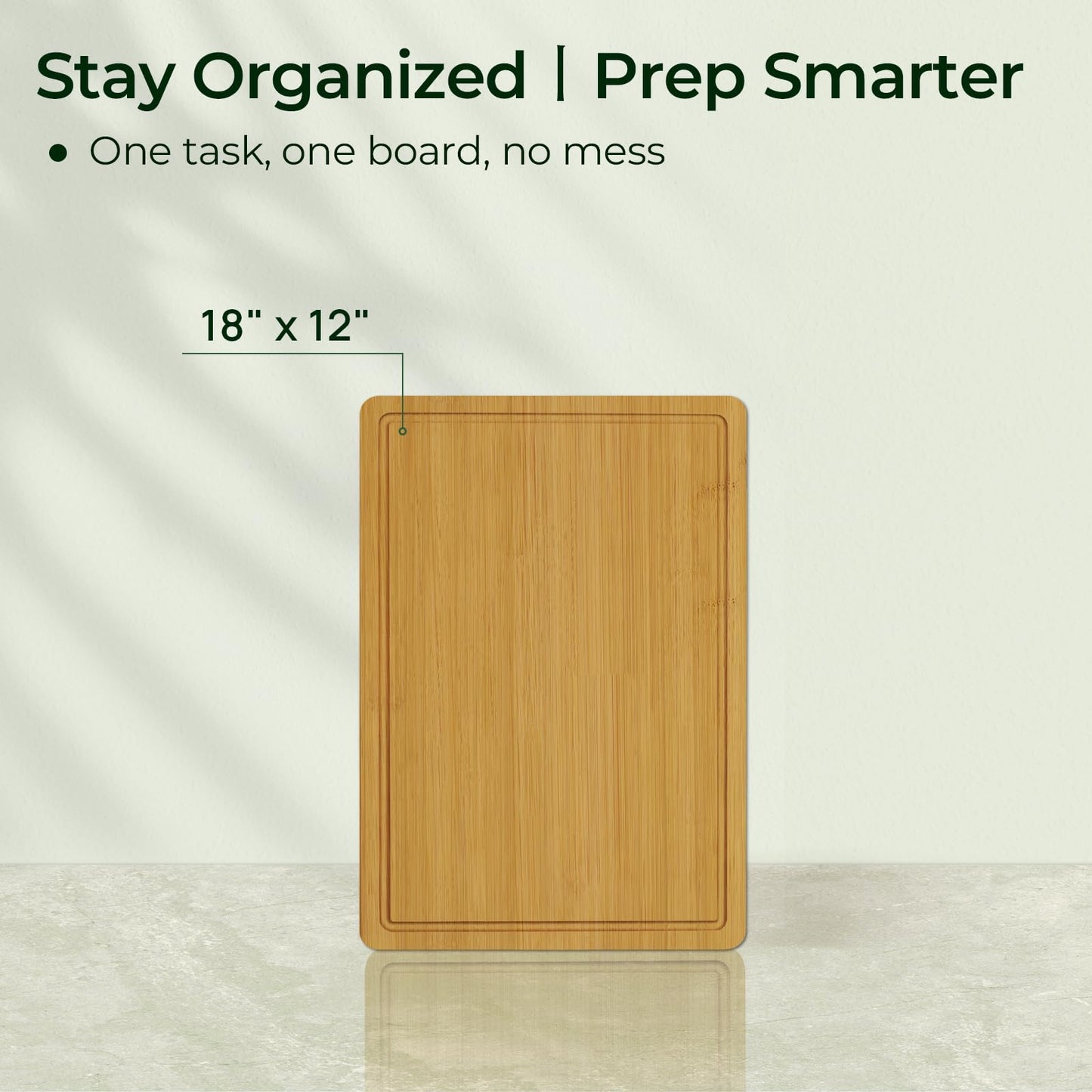 Bamboo Cutting Board, Durable Wood Cutting Boards for Kitchen with Deep Juice Grooves & Built-in Handles, Ideal Charcuterie & Chopping for Meat, Vegetables and Fruits Ideal Kitchen Gifts