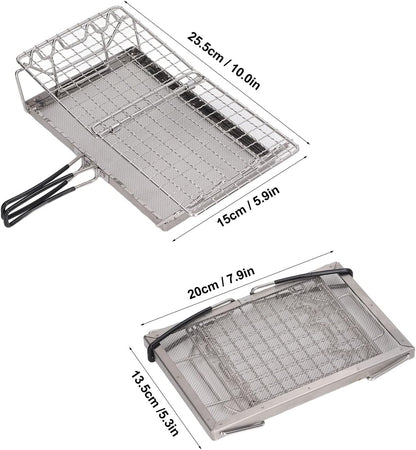 Camping Stove Toaster Outdoor Barbecue Bread Rack, Portable Stovetop Folding Cake Baking