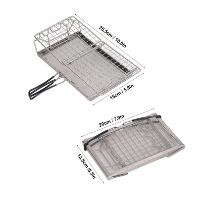 Topyond Portable Stainless Steel Camping Stove Toaster, Folding Outdoor Toaster Rack Holder Stable Structure with Handle for BBQ Camping Picnic