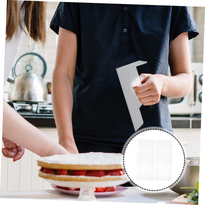 Hoement 1Pc Acrylic Cake Scraper Smoother Baking Tool and Reusable for Cake Cream Fondant and Dough Decoration and Easy to Clean Transparent Design