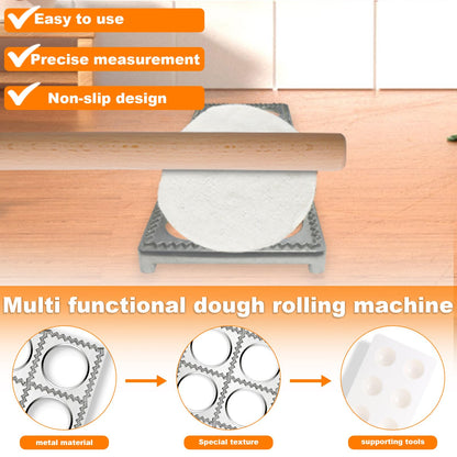 11 Pieces Ravioli Mold Set, Easy-to-Use Ravioli Maker Press with Ravioli Cutter Wheel, Pasta Cutter & Ravioli Making Kit, Wooden Pasta RollerPasta Making Tools for home，pasta lover