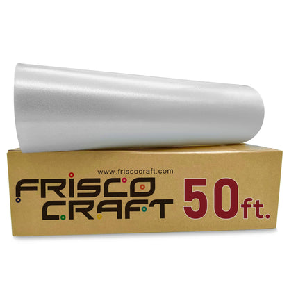 Frisco Craft Clear Transfer Tape for Vinyl Roll – Lay Flat Application Tape, Cricut & Silhouette, Medium Tack Transfer Paper for Decals, Stickers, Clear Contact Paper for Permanent Vinyl 12" x 50 Ft
