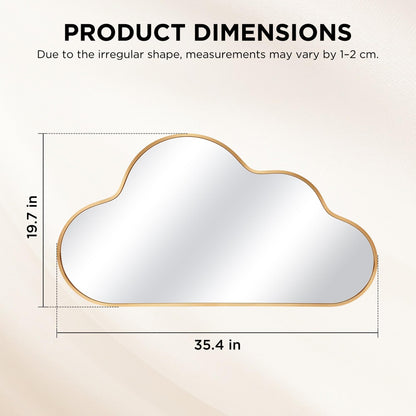 Fahomiss Decorative Cloud Wall Mirror with Frame for Kids' Room, Living Room, Hallway, Entryway
