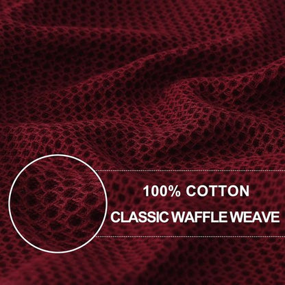 Homaxy Kitchen Dish Towels - Ultra Soft 100% Cotton Waffle Weave, Quick Drying, 13 x 28 Inches, 6-Pack | Burgundy
