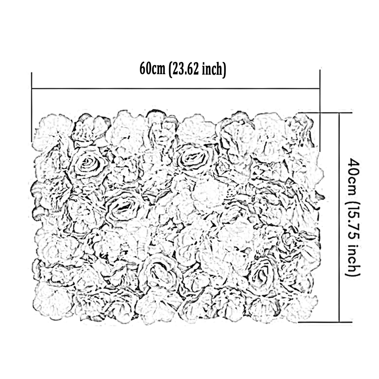 JIIPOREGJ Flower Panels Artificial Flowers Romantic Floral Backdrop Hedge Home Wedding Party Decor Background,Easy to Clean and Installation,12pcs