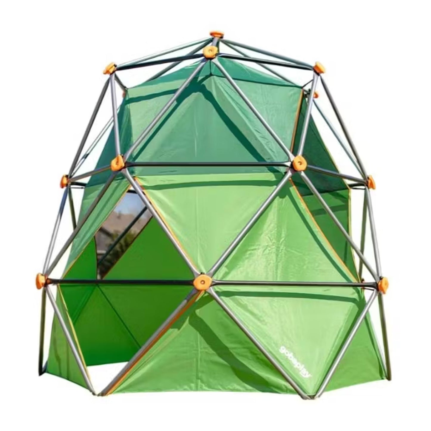 gobaplay Summit Pro Climbing Dome with Tent, 600 lb Capacity, Green - Outdoor 7.5' Non-Slip Rock Climber, Backyard Playset for Kids 6+
