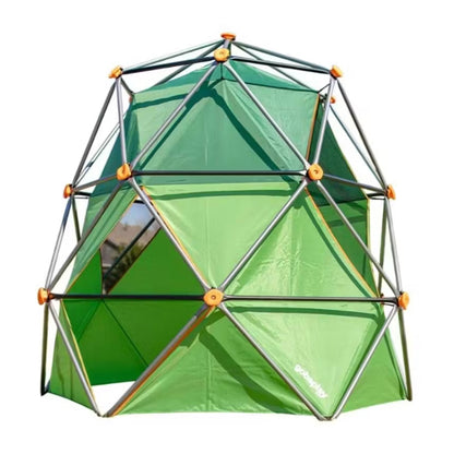 gobaplay Summit Pro Climbing Dome with Tent, 600 lb Capacity, Green - Outdoor 7.5' Non-Slip Rock Climber, Backyard Playset for Kids 6+