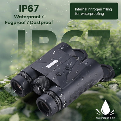 10x42 Laser Rangefinder Binoculars for Hunting with ED Glasses Camping Travel Birdwatching Outdoor (Green, 2000YD)