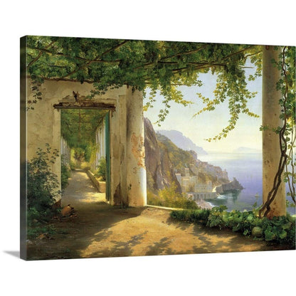 CANVAS ON DEMAND View to the Amalfi Coast Canvas Wall Art Print by Carl Frederic Aagaard, Classic, Traditional, Home Decor, Ocean Artwork, 48"x36"