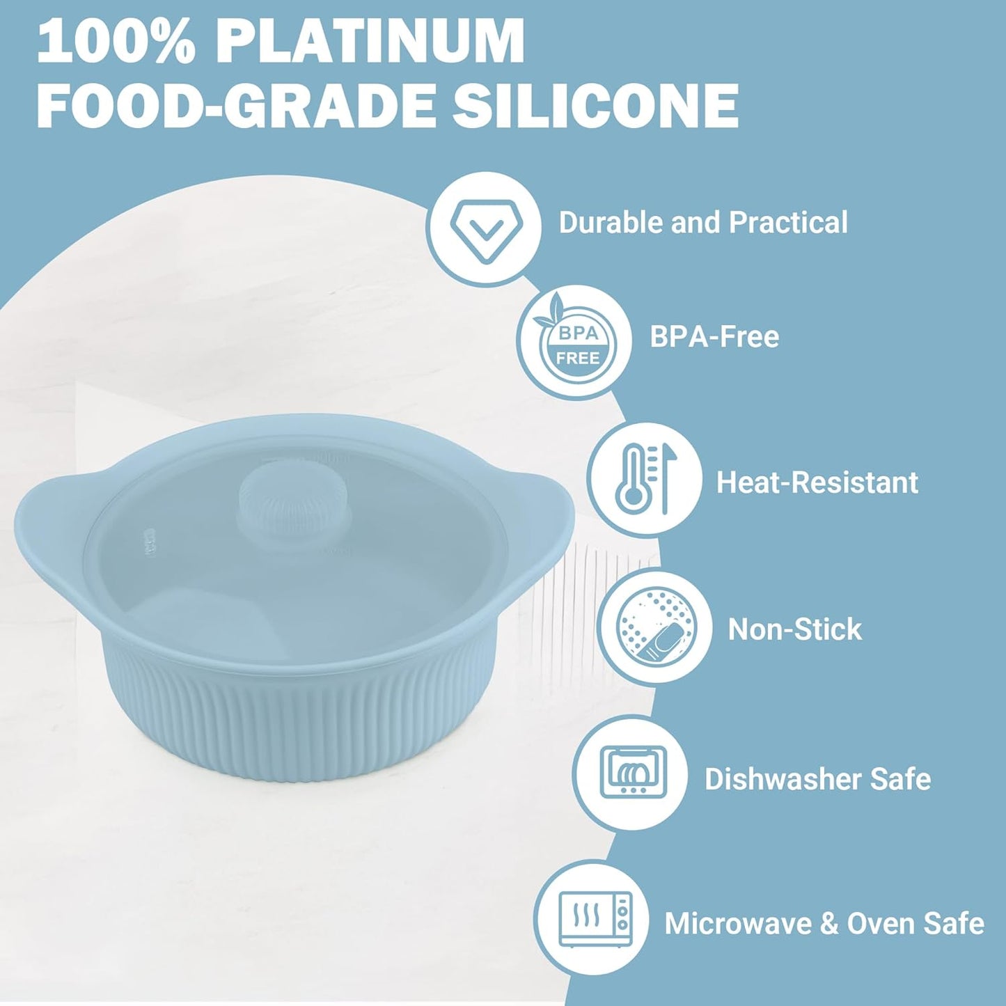 Jalopink 20oz(600ml)) Silicone Microwave Steamer - Microwave Pot Steamer Basket Bowl for Baby Food, Vegetables