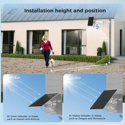 Hiseeu Solar Security Camera, 2PCS 4MP Wireless WiFi Camera Outdoor, PTZ 360° View, PIR Motion Detection, Color Night Vision, IP66, 2-Way Audio, 2.4G WiFi, No Monthly Fee