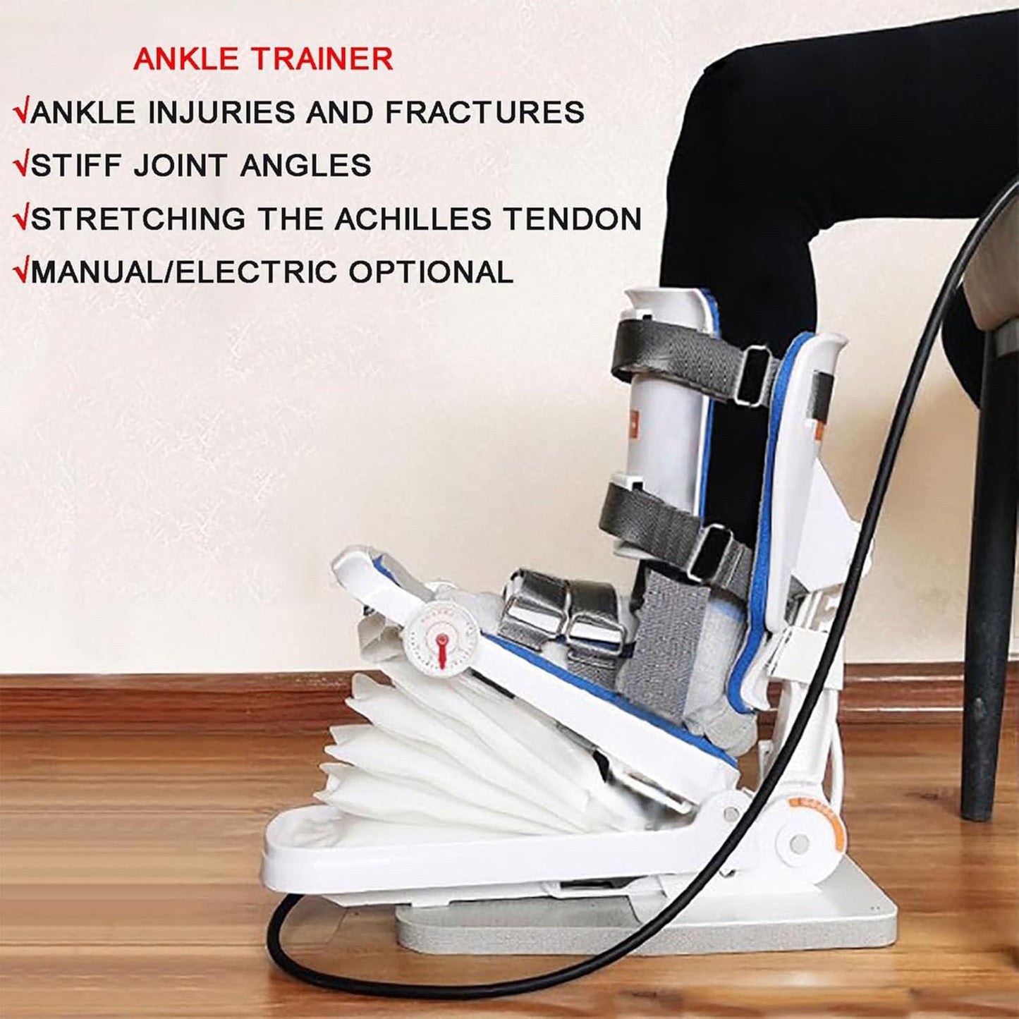 Oiyeknrd Electric Ankle Joint Stretching Exerciser,Foot Rehabilitation Training Equipment, Ankle Rehabilitation Training Equipment for Dislocation, Ligament Injury Electric
