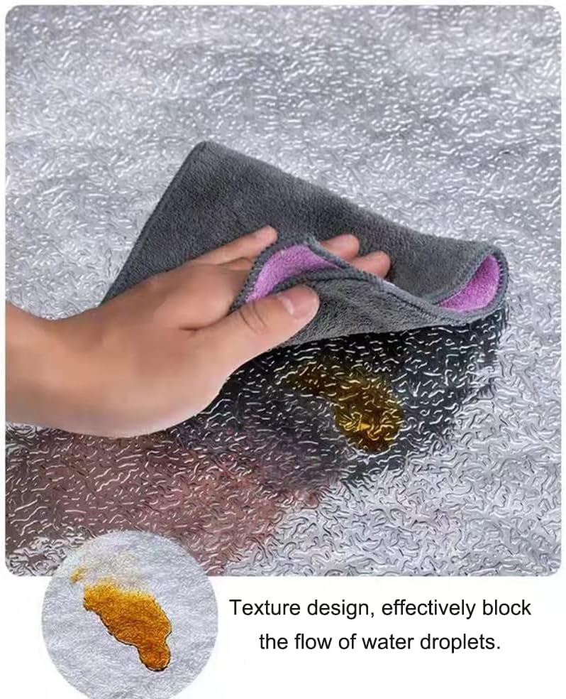 Kitchen Waterproof Oil Proof Aluminum Foil Sticker, Removable Self Adhesive Paper for Countertops (15.7"x197")