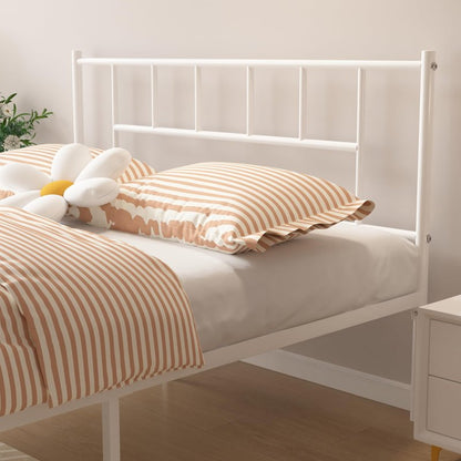 VECELO Full Metal Platform Bed Frame with Headboard, Heavy Duty Steel Slat Support, Under Bed Storage,No Box Spring Needed, Easy Assembly