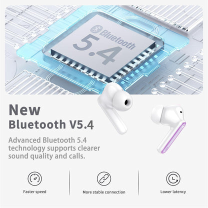 Wireless Earbuds, 2026 Bluetooth 5.4 Ear Buds in Ear with 4 ENC Noise Cancelling Mic, New Wireless Earphones HiFi Stereo Deep Bass 40H Playtime, In-Ear Bluetooth Earbuds LED Display IP7, Violet