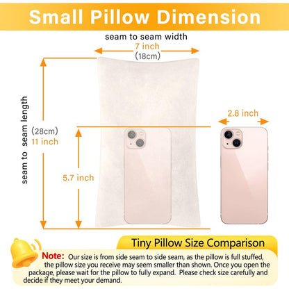 1 MIDDLE ONE 2 Pack Small Pillow, Memory Foam Mini Pillow 11 X 7 Inches for Travel, Sleeping, Nap and Neck, Knee, Lumbar Support, Tiny Cushion for Pet, Dogs (Off-White)