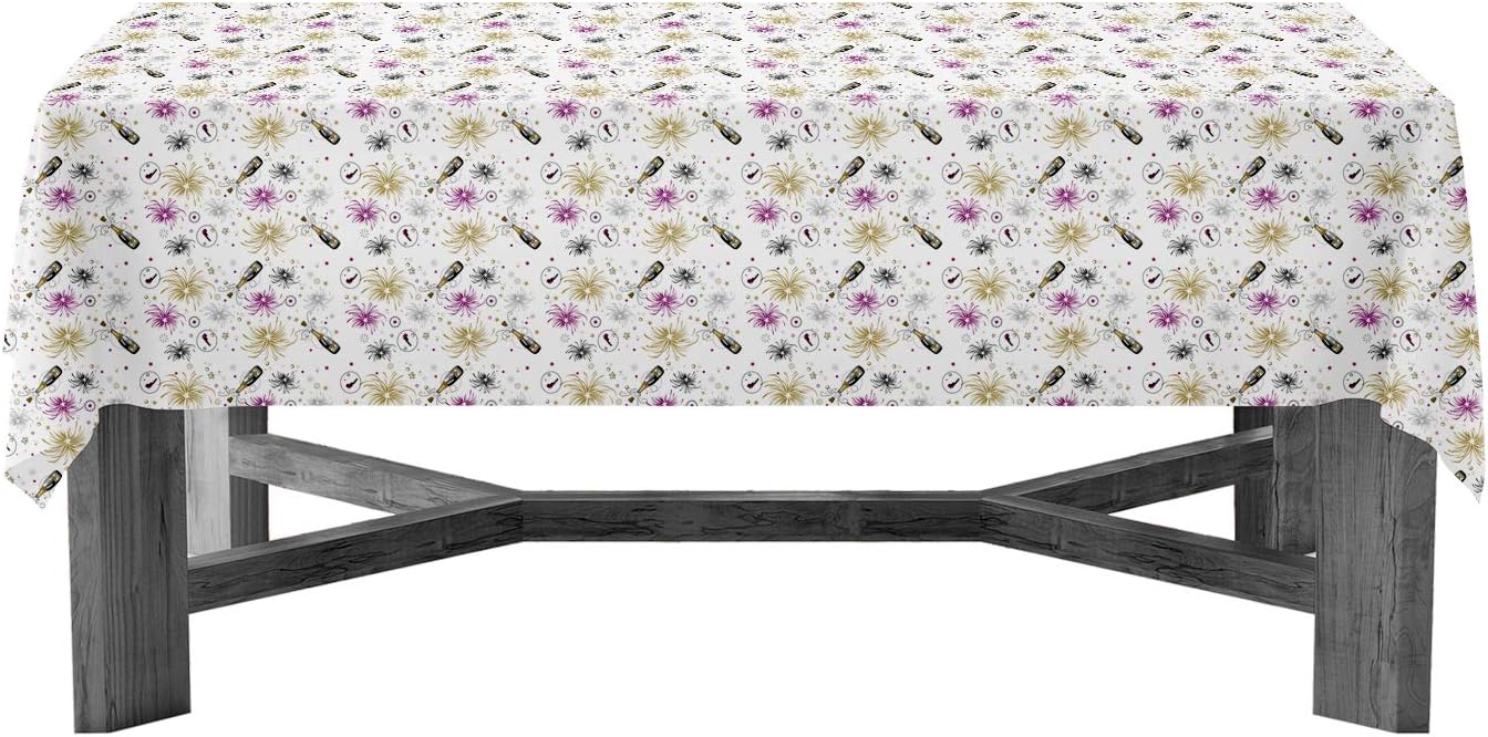 54" 108" 1-Count, Party Essentials Heavy Duty Disposable x Printed Plastic Rectangle Table Cover/ Tablecloth/ Banner