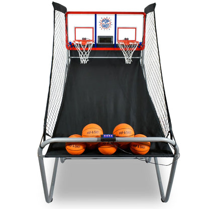 Pop-A-Shot Official Indoor/Outdoor Dual Shot Basketball Arcade Game - Weather Resistant - 16 Different Games - 6 Audio Options - Near 100% Scoring Accuracy - Large LED Scoreboard