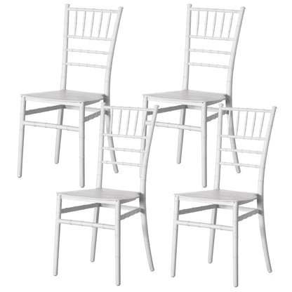 Fabulaxe Modern White Stackable Chiavari Dining Chair, Seating for Dining, Events and Weddings, Party Chair, White, Set of 4