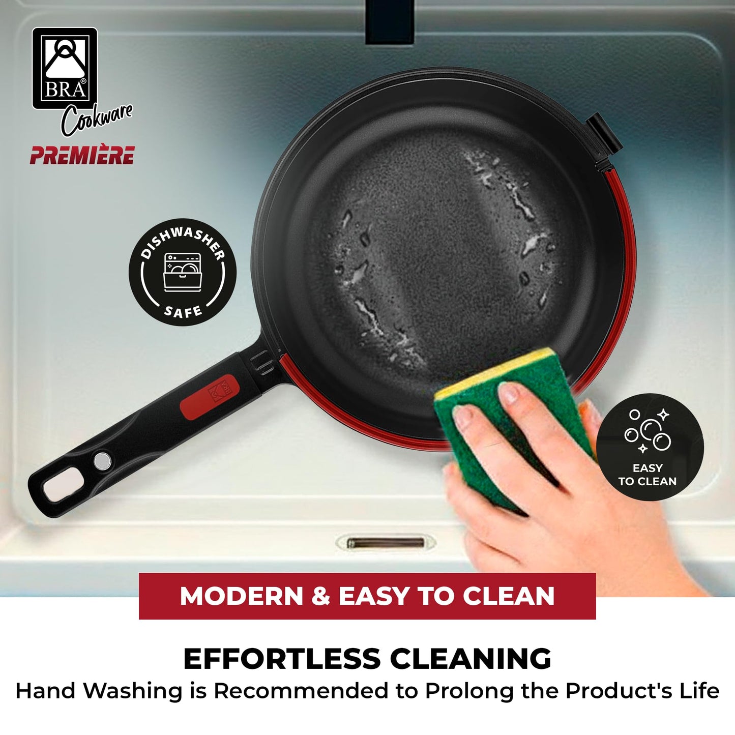 BRA COOKWARE Premiere Dual Skillet | 8 inches Double Frying Pan for Frittatas & Spanish Omelets | PFOA Free Triple Nonstick Coating | Full Induction Reversible Pan | Cast Aluminum Flip Skillet