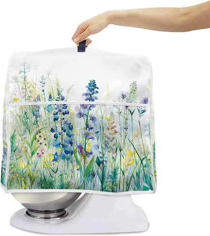 Dust Cover, Blue Green Floral for Tilt Head 4.5-5 Quart Kitchen Stand Mixer & Extra Accessories, Easy to Clean