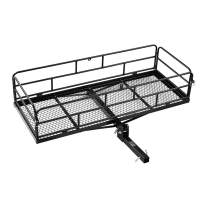 VEVOR 60" x 24" x 14", Hitch Cargo Carrier, 500 lbs Capacity Hitch Cargo Carrier with Cargo Net & Waterproof Cargo Bag, Folding Hitch Mount Cargo Carrier with Reflective Reminder, Fit for SUVs