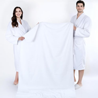 Cotton Paradise 100% Cotton Oversized Bath Sheet - Extra Large 40x80 White Turkish Towel
