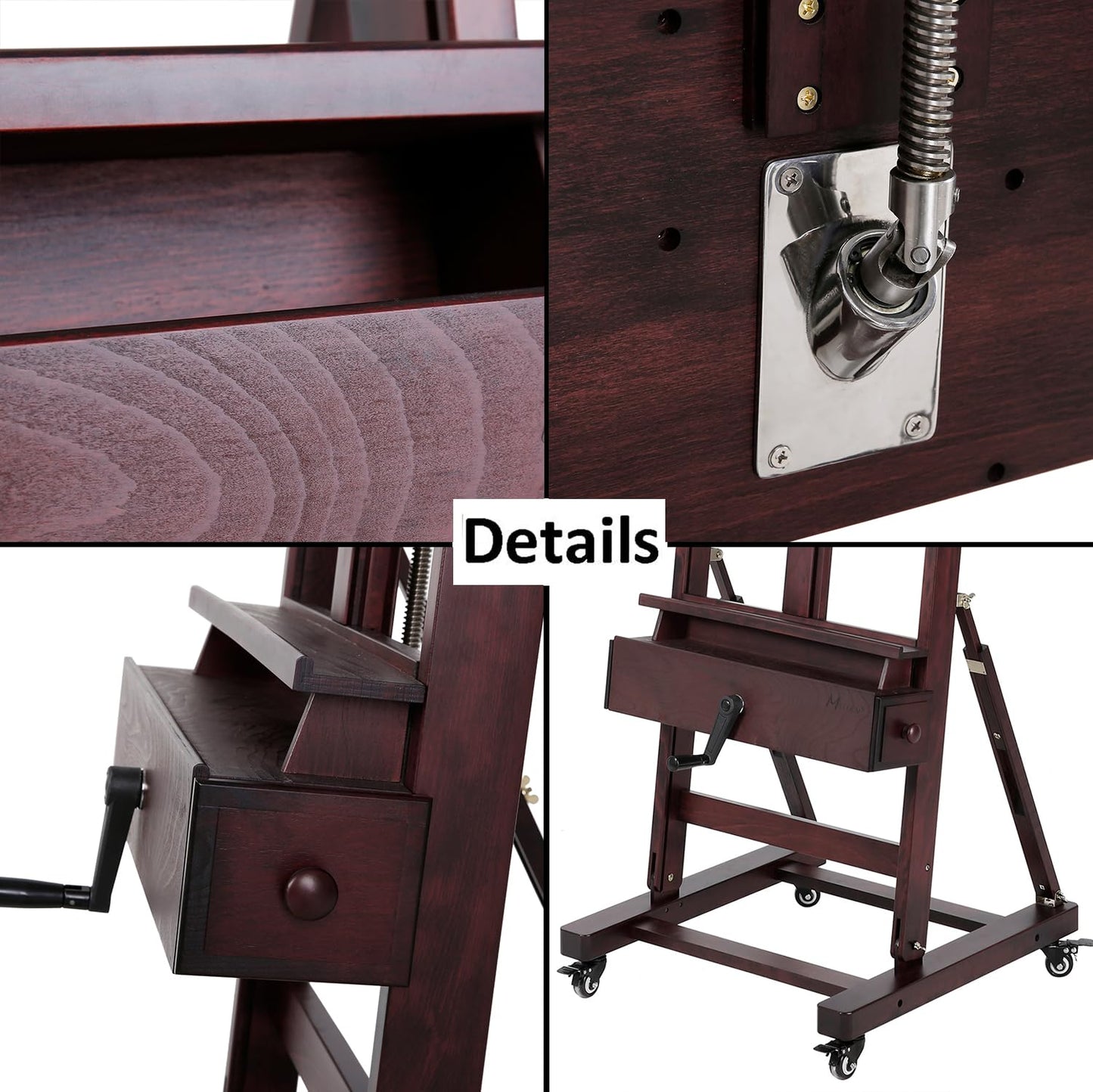 MEEDEN Extra-Large Art Painting Easel - Professional Artist Crank With Height Adjustable 71" to 98" - Heavy Duty Beech Wood Studio H Frame Stand for Painting Canvas up to 83"