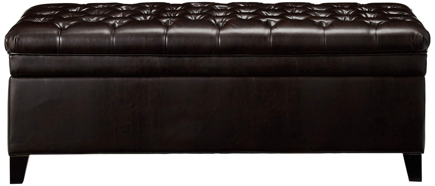 Christopher Knight Home Juliana PU Storage Ottoman, Brown