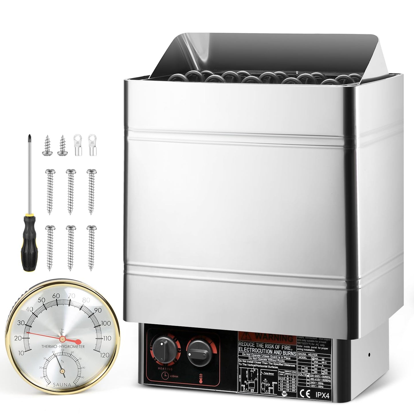 SINLJXDD Sauna Heater Stove-Electric Sauna Heater 220V 9KW，Dry Sauna Heater with Built-in Controller,Home Steam Sauna,Suitable Sauna for Home,SPA Houses,Hotels Dry Saunas (9KW)