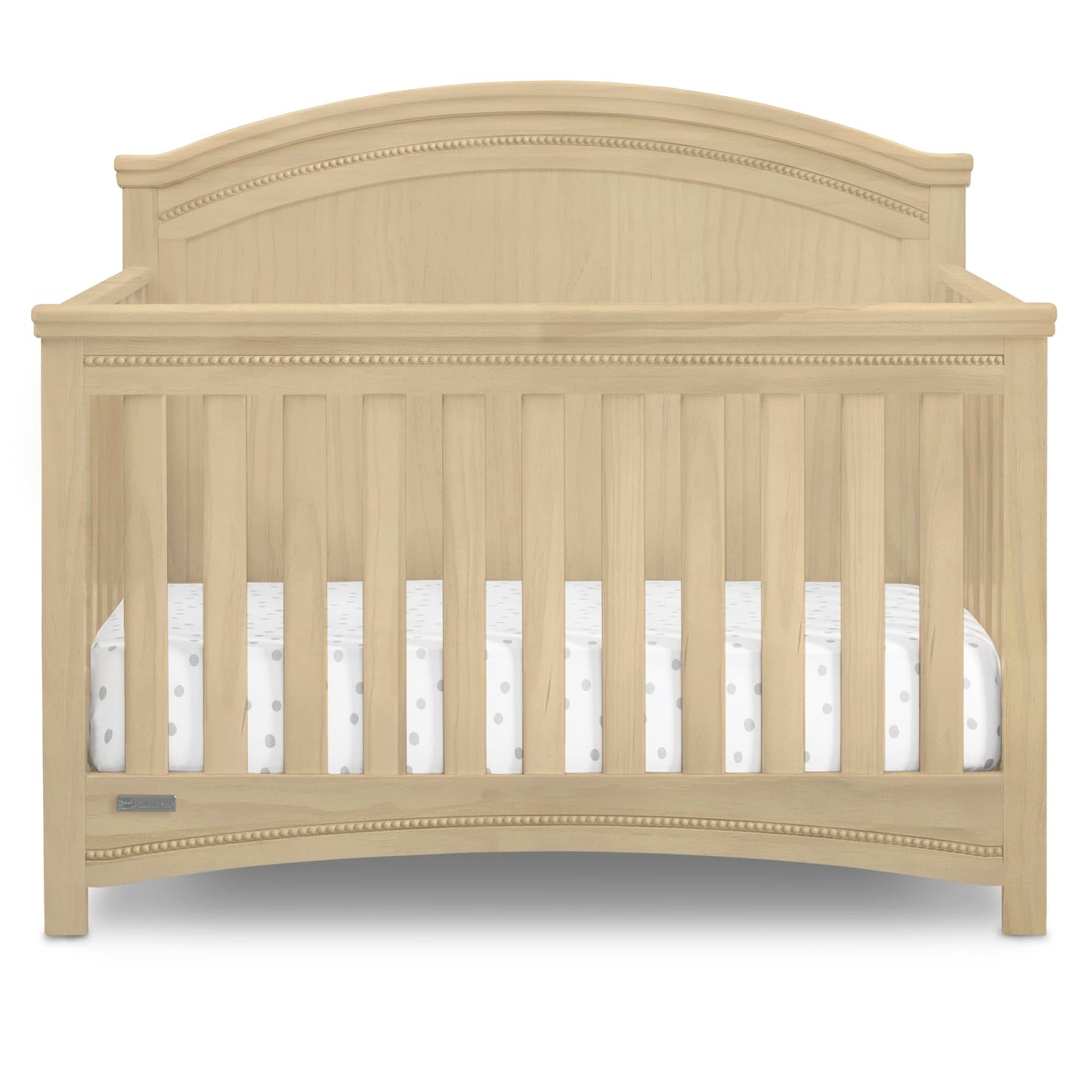 Simmons Kids SlumberTime Emma 4-in-1 Convertible Baby Crib N More - Greenguard Gold Certified, Natural Sandstone