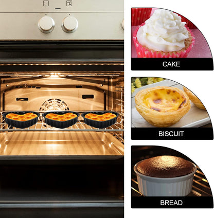 Yardwe 2pcs Round Nonstick Baking Metal Heart Shape Cake Pans for Fondant, Cookie, Chocolate, Cupcake