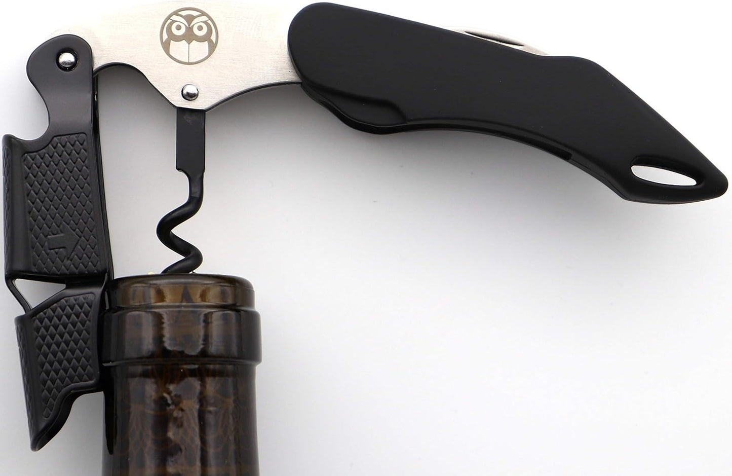 Wise Products Premium Corkscrew Wine Bottle Opener, Black Edition for Wine Lovers, Eco-Friendly Pouch (1 PACK)
