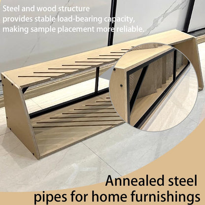 Tile Display Rack, Floor-Standing Large Wooden Sample Holder, Storage, Slotted Flooring Shelf, Capacity, Oblique Insertion for Vendors Retail Counter