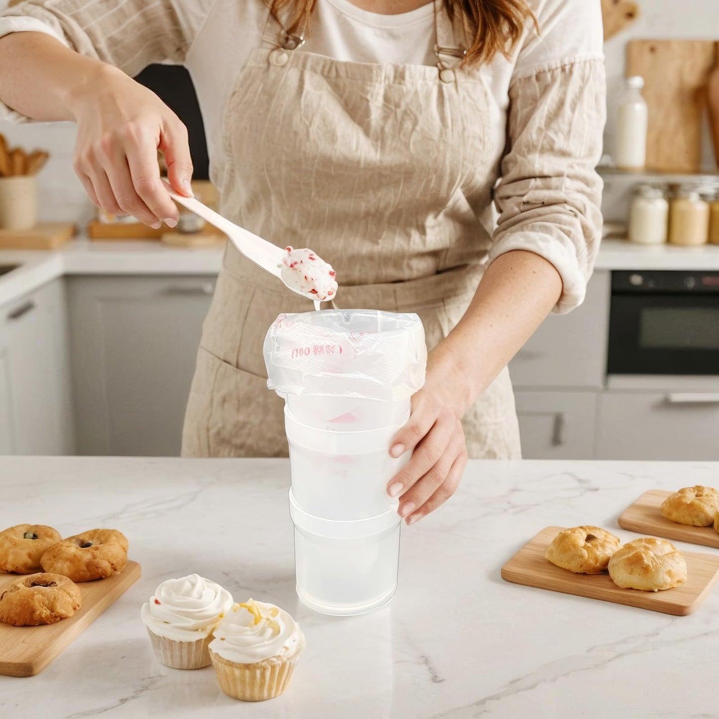 Runspich Piping Bag Holder Stand for Easy Filling – Cake Decorating Supplies Kit for Pastry & Icing Bags