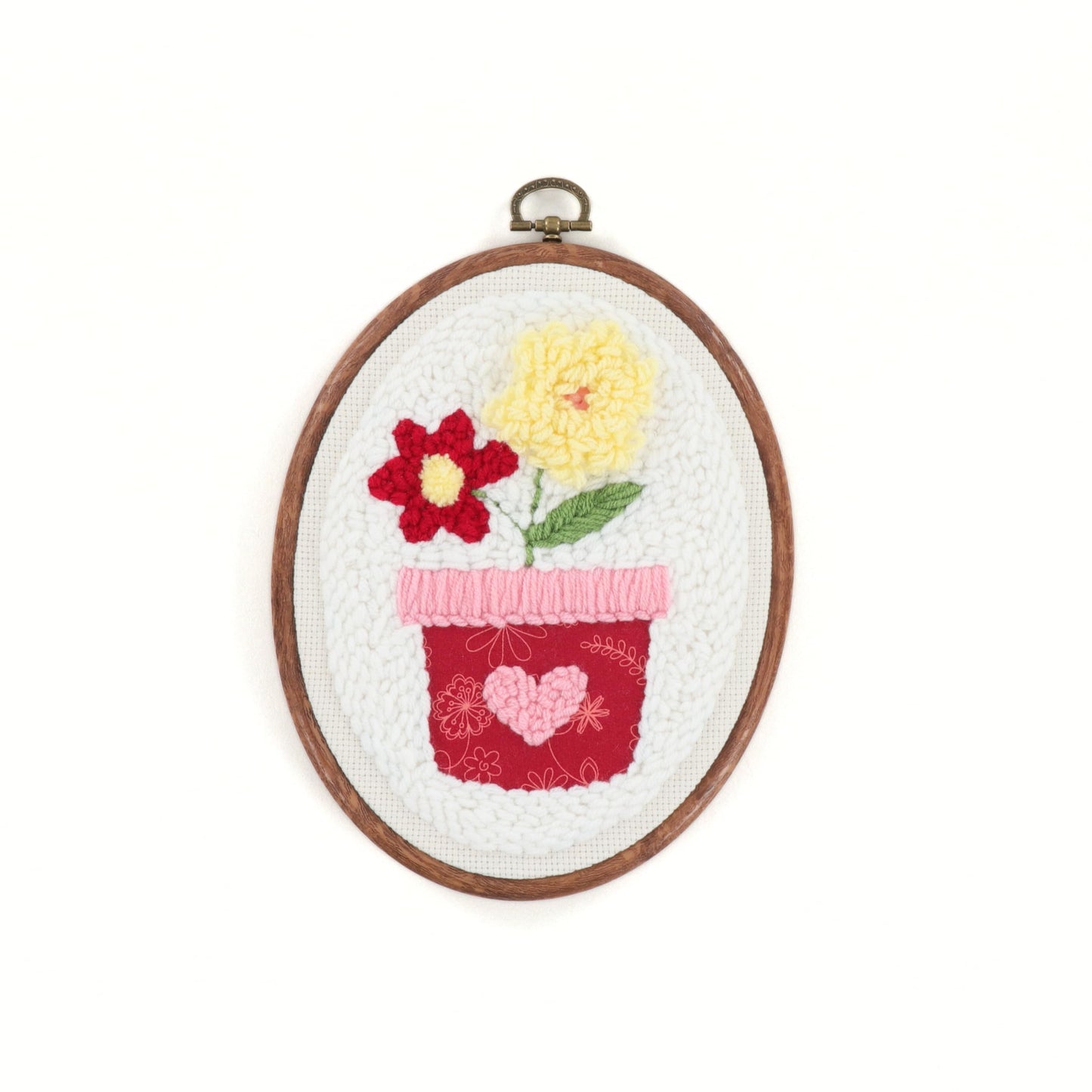 Kimberbell Punch Needle Kit – Love Blooms - Complete DIY Punch Needle Set with Tool, Monks Cloth, Yarn, Frame, Embelishments & Reusable Project Bag | Beginner-Friendly DIY Needle Punching Craft