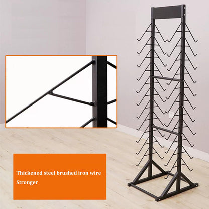 KOMFGT Metal Ceramic Tile Retail Display Rack,Wooden Floor Sample Holder Skirting Standing Slotted Flooring Display Shelf,Aluminum Gusset Skirting Sample Holder(Singleside11Pcs(Hook L305Mm))