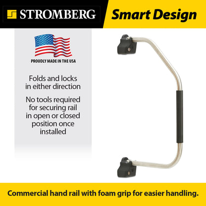 Stromberg Carlson AC-300L Locking Commercial Rail - Mobile Equipment Support - RV Camping Accessories and Travel Trailer Accessories for Step Ladder- 200 lbs Capacity - 15.5" Extension, 23.5" Height