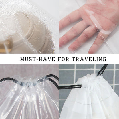 MZYIWUU 30 Pack Clear Shoe Bags for Travel, Transparent Waterproof Drawstring Dust Bags (11.8” x 15.7”) for Packing, Shoe Organization & Storage – Ideal for Men & Women