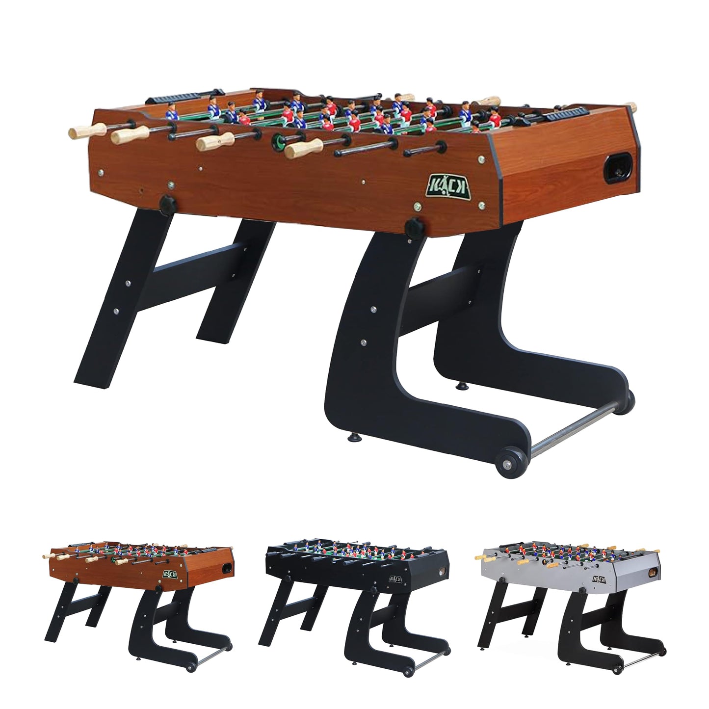 KICK Monarch 48" Folding Foosball Table (Brown) – Compact Indoor Game Table