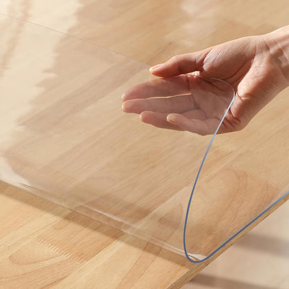 17 24 Inch 1.5mm X Clear Table Cover Protector Thick Table Protector for Dining Room Waterproof Plastic PVC Vinyl