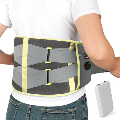 Comfytemp Cordless Heating Pad with Massager for Back Pain Relief, Portable Lower Back Massager FSA Eligible HSA Rechargeable, Birthday Gifts for Women Men Mom Dad Seniors Christmas 3 Heat 30 Auto-Off