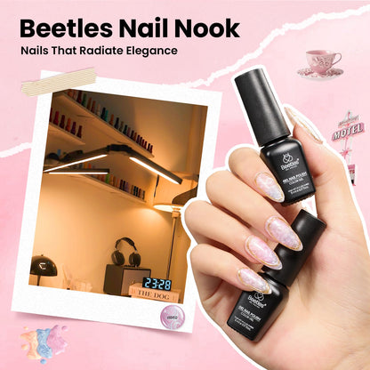 Beetles Gel Nail Polish Kit with U V Light -54 Pcs Gel Nail Kit Four Seasons Glow 32 Colors Set with Base Matte & Glossy Top Coat Soak Off Home DIY Manicure Nails Beginners Gifts for Women Teen Girls