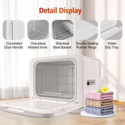 Towel Warmer Cabinet, 8.5L Professional Small Hot Towel Warmer Heating Use for SPA, Massage, Salon, Barber and Home - Black