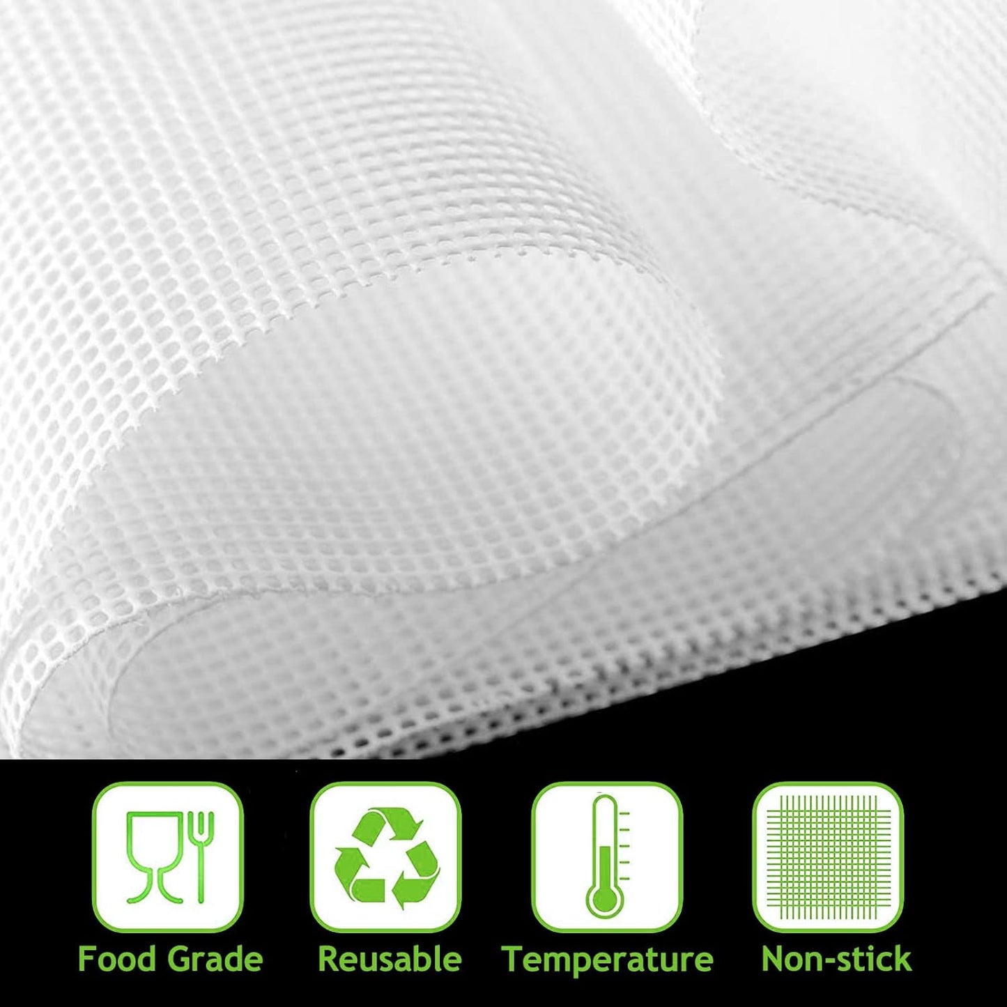 Silicone Non-Stick Dehydrator Sheets - For Fruit Dryer Mesh, Dim Sum Mesh, Dumpling Steaming Screen Mat 16"*160"