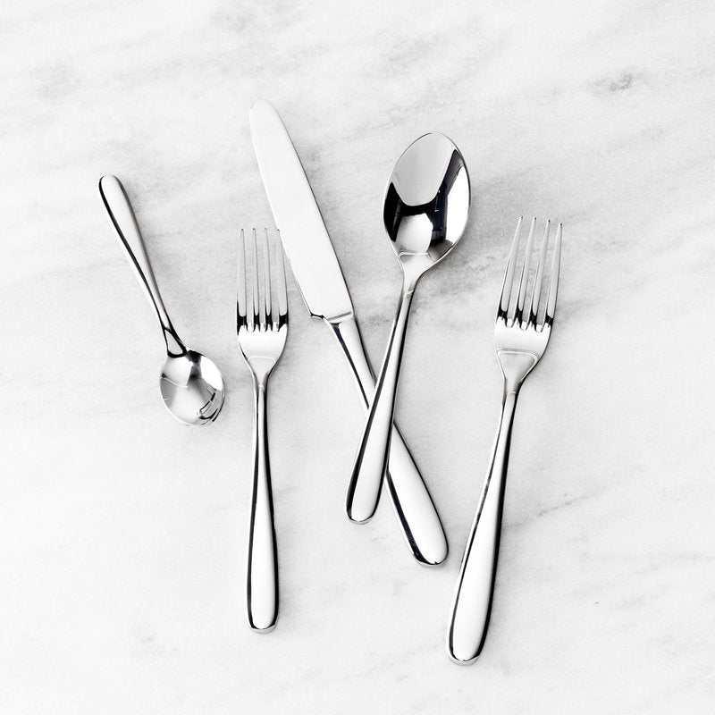 Fortessa Grand City Flatware 20 Piece Set, 10", Silver,