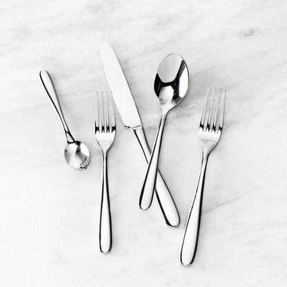 Fortessa Grand City Flatware 20 Piece Set, 10", Silver,