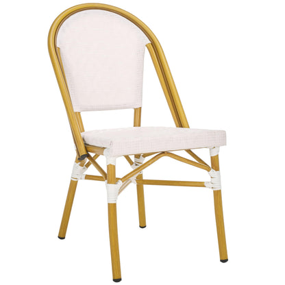 SAFAVIEH Outdoor Collection Lydia White Bistro Chair Set of 2 (Fully Assembled)